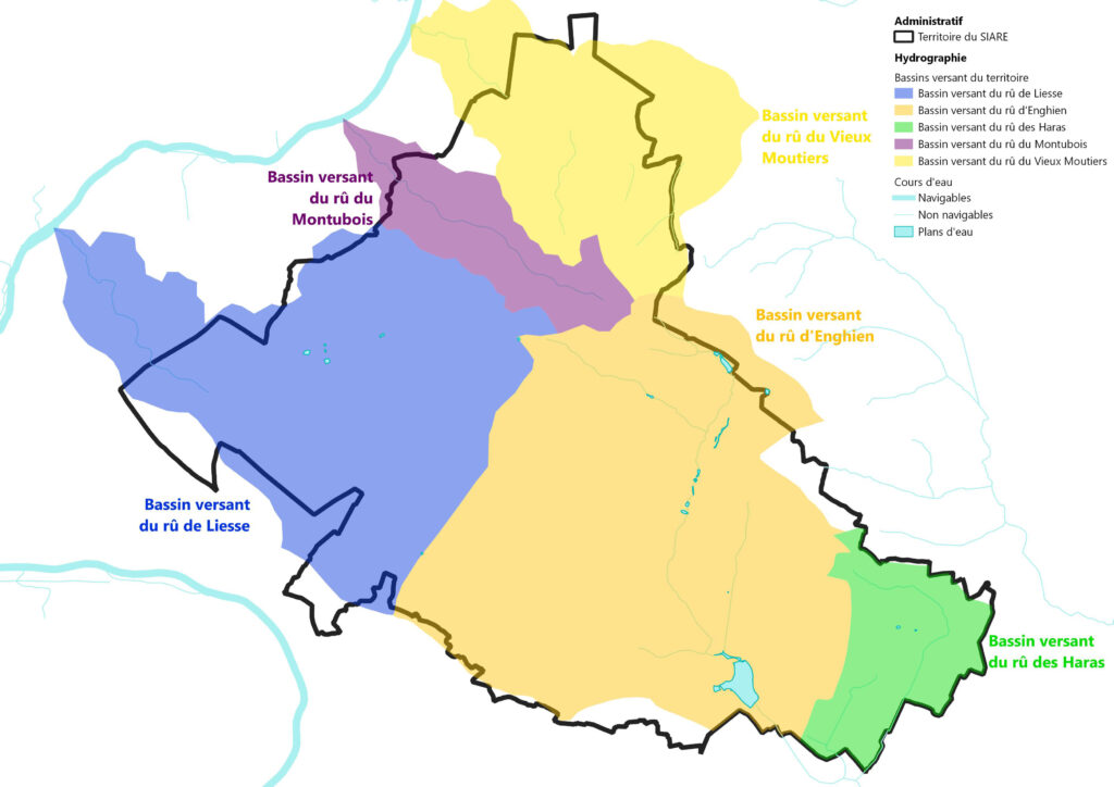 Le SIARE d'un point de vue hydrologique : 5 bassins versants