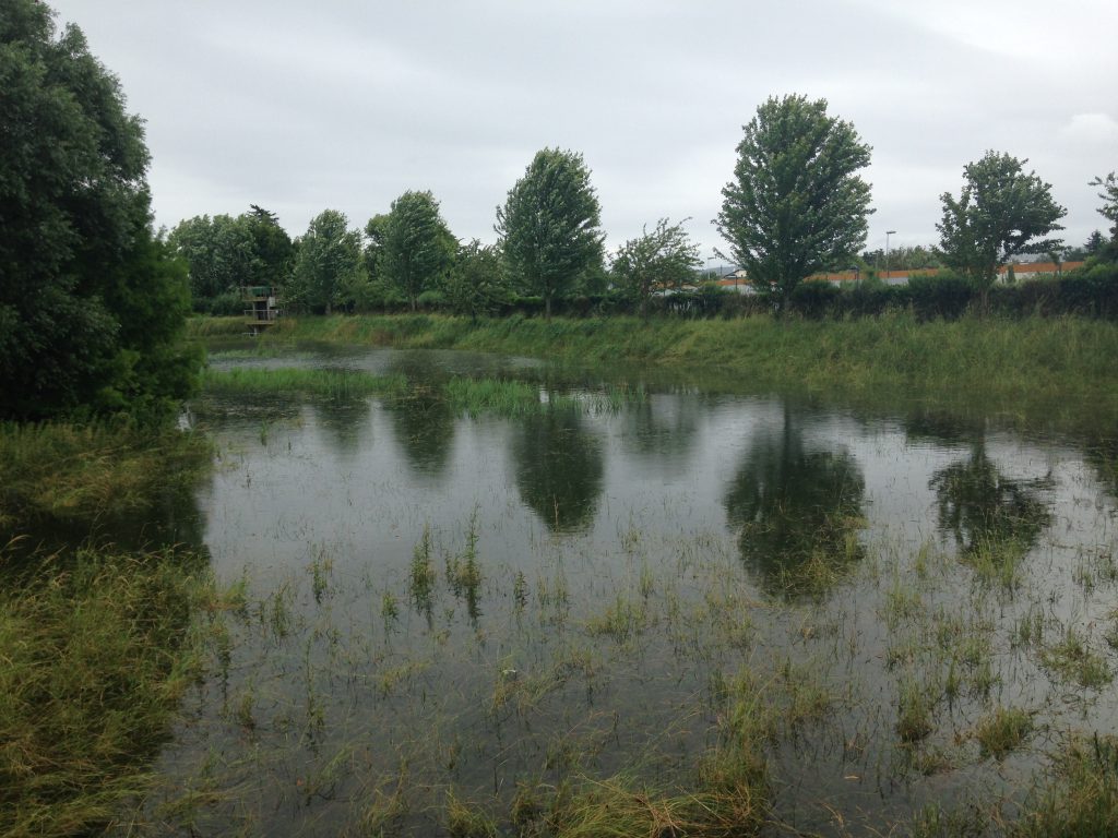 Bassin de stockage inondé