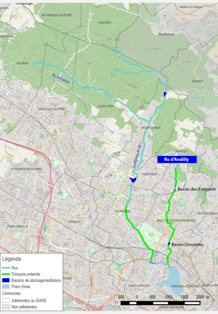 carte du ru d'Andilly